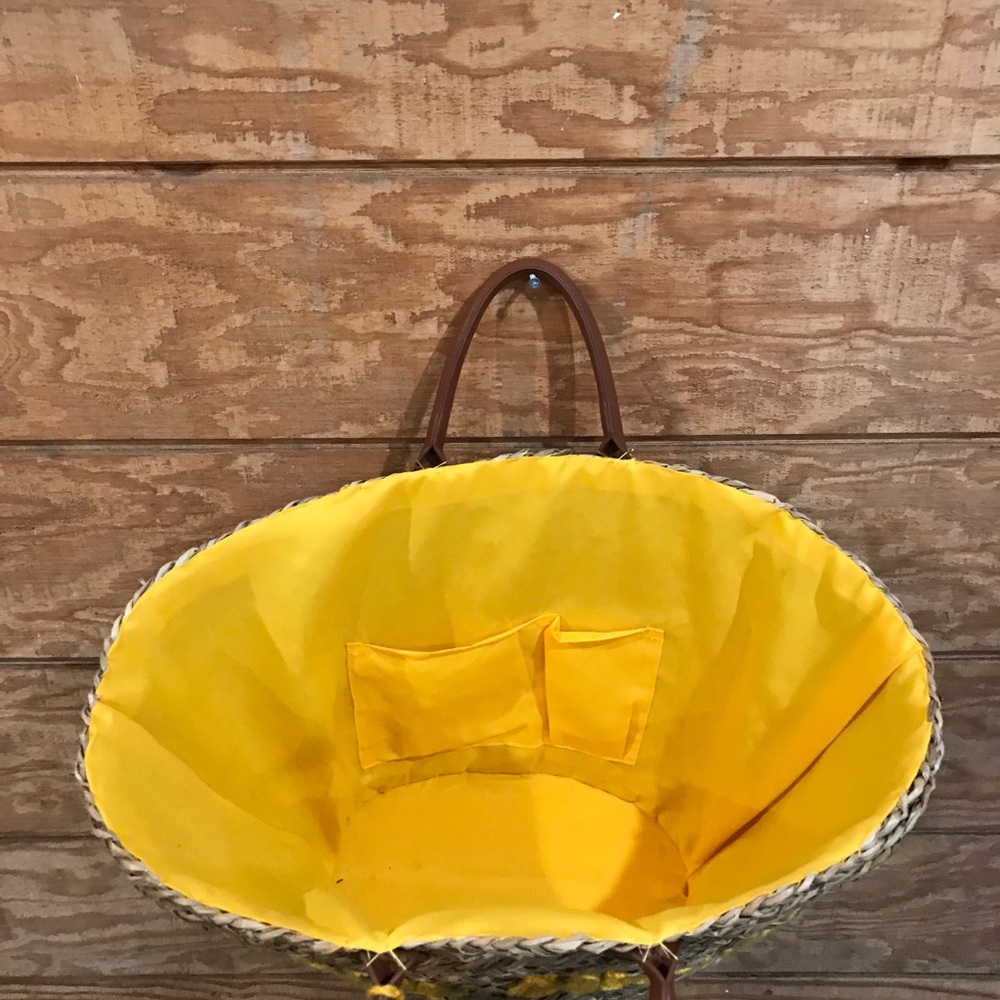 Veuve Clicquot Straw Basket Beach Bag Picnic Tote - Picture 5 of 9